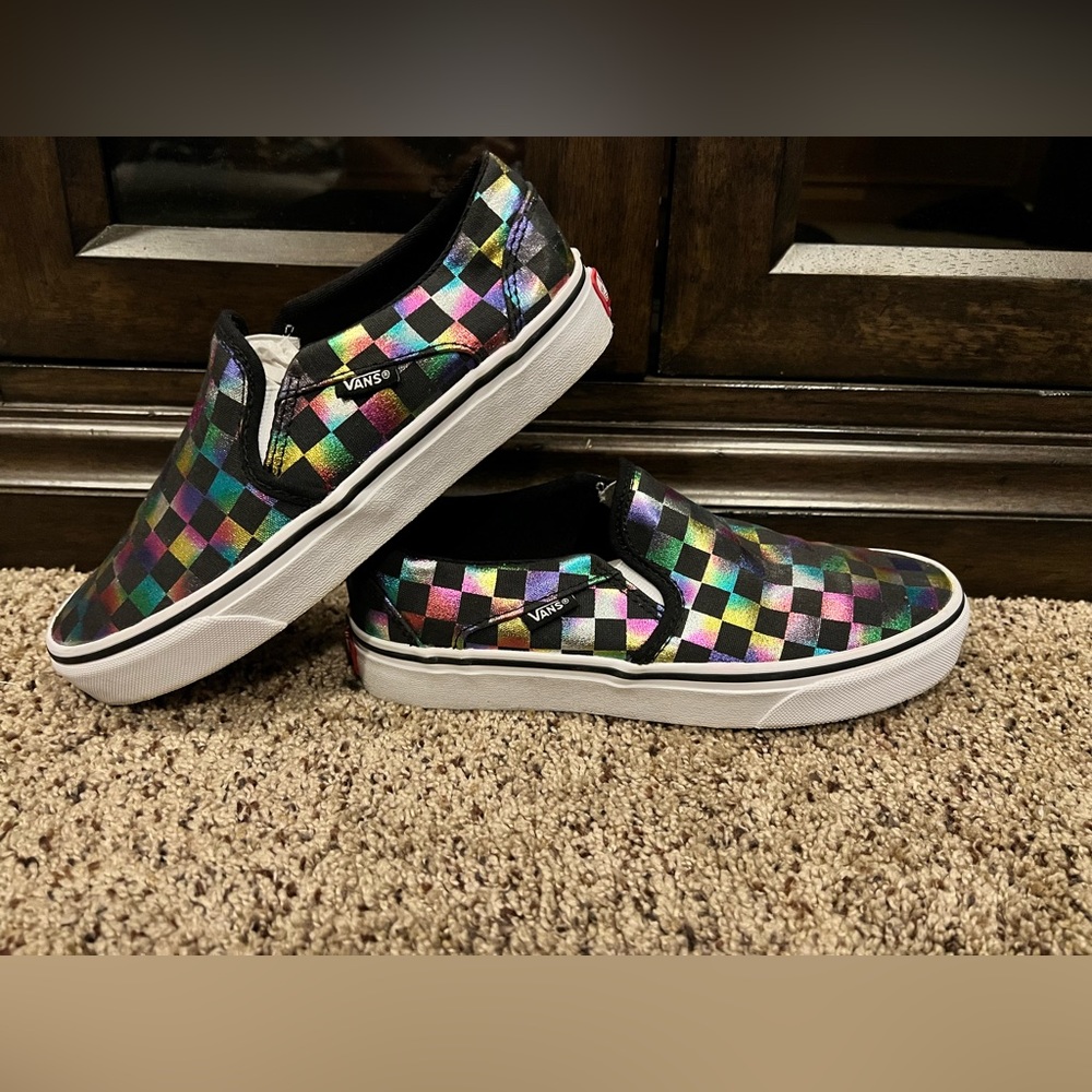 VANS MULTI-COLORED CHECKER SNEAKERS